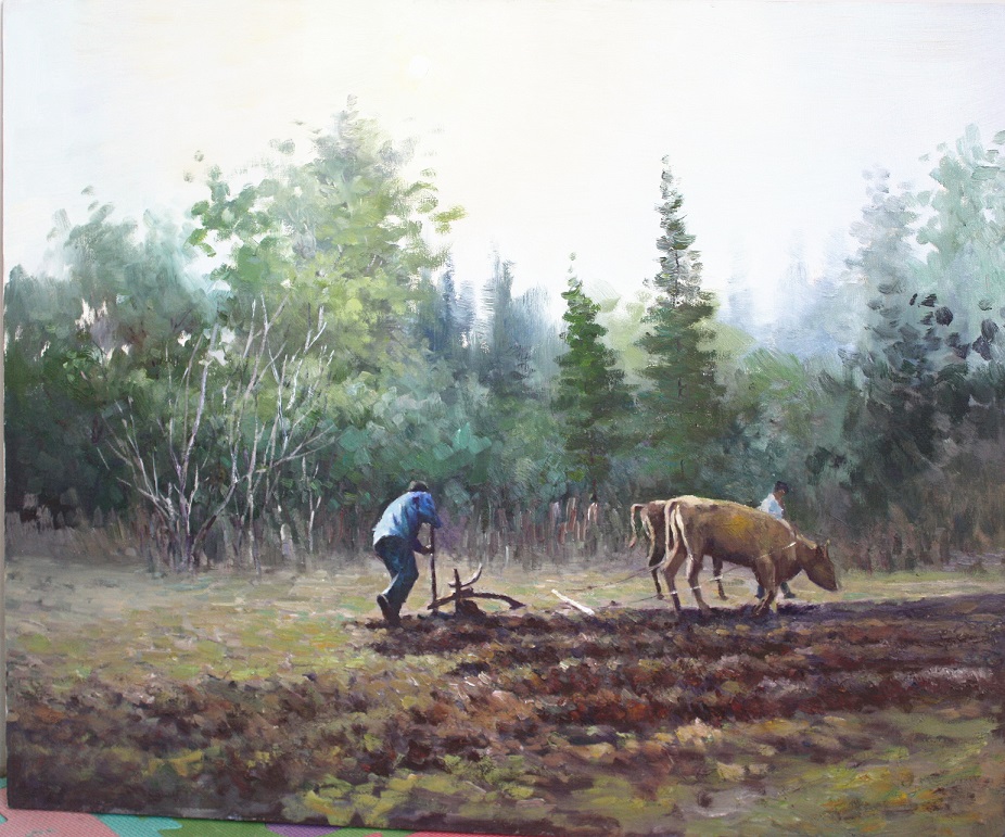 油画《春耕》