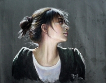 飞扬青春-高焰色粉画