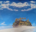 椰林岛  布面油画  80x70厘米  3980元